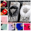 BotexBling DIY Fox Diamond fluffy plush Rabbit Fur Cover for samsung galaxy S6 edge plus s7 s5 s4 N5 N4 N8 s8 Flip Wallet Case 