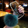 Diamond chain bracelet fox furball mirror phone case For Samsung galaxy j2 j4 j5 j6 j7 J8 a5 a6 a7 a8 2017 2018 prime plus pro