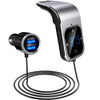 FM Transmitter Bluetooth Car Wirless Radio Adapter AUX MP3 Player FM Modulator with Hands-free Speaking Dual USB Fast Charger