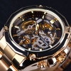 Gold Watches Men Automatic Mechanical Skeleton Watch Men Steel Wristwatch Male Clock Relogio Masculino