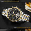 Hot Drop Shipping Skeleton Tourbillon Mechanical Watch Men Automatic Rose Gold full Steel Mechanical Wrist Watches Reloj Hombre