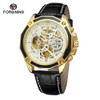 Hot Sale Forsining Men Watch Fashion Genuine Leather Strap Skeleton Transparent Crystal Analog Original Wrist Watch FSG8130M3