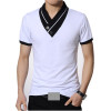 T Shirts Men V Neck T-Shirt Brand Cotton Mens Patchwork tshirt  Size Man Tees Tops Wholesale M40