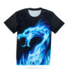 2017 Summer Brand Cool T-shirt Men/Women 3d Tshirt Print Blue Fire Snake Short Sleeve Summer Tops Tees Hip hop T shirt Fashion