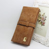 Women Wallets Drawstring Nubuck Leather Zipper Lady's Wallet Women's Long Design Purse Two Fold 7 Colors Female Clutch