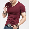 Men's Tops Tees 2018 summer new cotton v neck short sleeve t shirt men fashion trends fitness tshirt