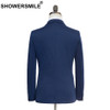 SHOWERSMILE Brand Smart Casual Blazer Men Slim Fit Blue Suit Jacket Male Gentlemen Plus Size Blazer Jacket Autumn Wedding Coat