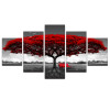 Canvas HD Prints Posters Home Decor Living Room Wall Art 5 Pieces Red Tree Art Scenery Paintings Landscape Pictures Framework