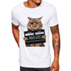 TEEHEART Men's Bad Cat women Dept Print T-Shirt Cool Cat t shirt men summer White T shirt  hipster Tees la062