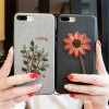 QINUO Rose Embroidery Phone Case For iPhone X XR XS MAX Floral Patterned Flower Cover For iPhone 6 6S Plus 7 8 Plus Leaves Cases