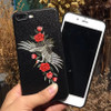 3D Luxury Handmade Embroidery Bird Flowers Cartoon Phone Case For iPhone7 6 6 S Plus 8 8Plus Back Cover For iphone X10 case