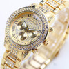 2018 Gold Watch Women Luxury Brand New Geneva Ladies Quartz-Watch Gifts For Girl Full Stainless Steel Rhinestone wrist watches