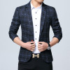 ew Men Blazers 4XL 5XL Spring British Style Plaid Male Slim Fat Business Casual Blazer Coat Men Brand Outwear Jacket BF603