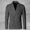 Men Autumn and Winter New Grey Pattern European Style Slim Casual Banquet Suit Men's Lattice Woolen Business Suit Blazer F311