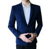 BROWON Autumn Korean Style Men Blazer Single Button Suit Jacket Non-ironing Solid Color Formal Blazers for Men