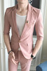 (Tops + pants) spring and summer new men's single button sleeve youth hair stylist Korean Slim suit suit two-piece