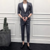 Korean version of the 2018 new men's simple middle-sleeved suit two-piece men's Slim was thin five-point sleeve a button suit