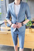 (Front + pants) 2018 spring new suit suit sleeves small West Slim casual two-piece summer five points sleeve men