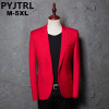 PYJTRL Brand Men's Casual Red Suit Jacket Plus Size 4XL Wedding Slim Fit Men Blazer Stage Costumes For Singers Costume Homme