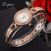 Lvpai Ladies Quartz Women Bracelet Watches Heart Rose Gold Wristwatch Luxury Skeleton Rhinestone Watch