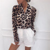 Chiffon Blouse Long Sleeve Sexy Leopard Print Blouse Turn Down Collar Lady Office Shirt Tunic Casual Loose Tops Plus Size Blusas