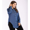 Blue Irregular Plus Size Denim Shirt Female 2018 Autumn Women Vintage Long Sleeve Jeans Blouses Outerwear Big Size Denim Tops