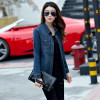 New Women Autumn Spring Casual Basic denim cowboy Long sleeve Blouse Tops Shirt buttons loose Blue Jeans Large Size