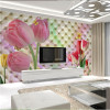 beibehang Custom photo wallpaper Large 3D Stereo romantic wedding room cozy living room bedroom tulip flowers 3d mural wallpaper