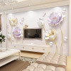 3D Stereo Relief Jewelry Elegant Tulip Backdrop Wallpaper Modern Simple Living Room Bedroom Luxury 3D Wall Mural Papel De Parede