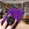 Cute Epoxy Gold foil Gem Green Purple phone case For iPhone X XS Max XR 6 6S 7 8 Plus with Ring Stand Holder Lanyard Soft Cover