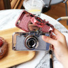 Retro Camera Neck Strap Phone Cases For iPhone XS Max XR X 10 7 8 Plus 6s Rubber Silicone Case Makeup Mirror Stand Cover Lanyard