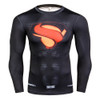 Mens Fitness Superman 3D Prints Long Sleeves T Shirt Men Bodybuilding Skin Tight Thermal Compression Shirts Crossfit Workout Top