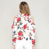 nvyou gou Women Vintage Floral Print Fashion Blouse Chiffon Cold Shoulder Top Puff Long Sleeve Ruffle Blouse New 2018 Streetwear