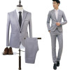 2018 Men's pure color fashionable Business casual suit men's formal long sleeve slim all-match suit party suit two-piece suit 