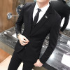 Mens Suit 3 Piece Set Pure Color 4XL Navy Blue Black Gray Jackets &amp; Pants+ Vests Business Wedding Banquet Men Slim Elegant Dress