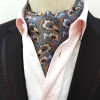 High Quality Men Ascot Neck Tie Vintage Paisley Floral Jacquard Silk Necktie Cravat Tie Scrunch Self British Style Gentleman