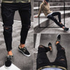 2018 supper skinny hip hop jeans men ripped holes slim pants Homme Trousers New Arrived Fashion Ankle Zipper Skinny Jeans denim