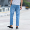 Summer New Nne jeans Men 9 Points pants Men Loose Elastic Anti-theft Pocket Casual pants High-end brand Men's jeans Size 27-48 