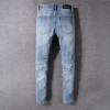 Fashion Streetwear Men's Jeans Blue Color Elastic Skinny Fit Destroyed Ripped Jeans Homme Punk Pants Stretch Hip Hop Jeans Men