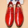 Men's Formal Shoes Big Size 48 47 46 45 Patent Leather White Wedding Shoes Male Lace-Up Derby Flats Mens Business Shoes