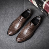 2018 Ltalian Luxury Designer Formal Mens Dress Shoes Genuine Leather Black Basic Flats For Men Wedding Office plus size Oxford 