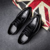 2018 Ltalian Luxury Designer Formal Mens Dress Shoes Genuine Leather Black Basic Flats For Men Wedding Office plus size Oxford 