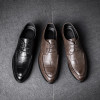 2018 Ltalian Luxury Designer Formal Mens Dress Shoes Genuine Leather Black Basic Flats For Men Wedding Office plus size Oxford 