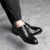 2018 Ltalian Luxury Designer Formal Mens Dress Shoes Genuine Leather Black Basic Flats For Men Wedding Office plus size Oxford 