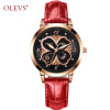 OLEVS Women Watch Elegant Brand Famous Luxury Quartz Rose gold Watches Ladies Leather Butterfly design Wristwatches Relogio 2018