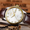 OLEVS Men Luxury Luminous Watches Rose Gold Quartz Watch Business Leather Water Resistant Brand Wrist Watch Men horloges mannen
