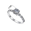 Newest Real Solid 925 Silver Ring Sparkling Luxury Classic 0.9Ct CZ Zircon Wedding Jewelry Rings Engagement for Women Love Gifts