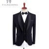 TIAN QIONG Brand 3 Piece Wedding Suits for Men Burgundy Black Blue Khaki Groom Wedding Suit Slim Fit Shawl Collar Prom Suits