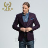 DARO 2018 New Men Suit 3 Pieces Fashion Plaid Suit  Slim Fit  blue grey wine  Wedding Dress  Suits Blazer Pant and Vest DRV-8038