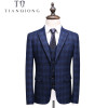 TIAN QIONG  Brand Men Suit 2018 Slim Fit Mens Plaid Suits 3 Pieces Groom Wedding Suit High Quality Men's Suits With Pants